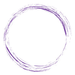 Circle brush stroke vector isolated on white background. Violet enso zen circle brush stroke. For stamp, seal, ink and paintbrush design template. Grunge hand drawn circle shape, vector illustration