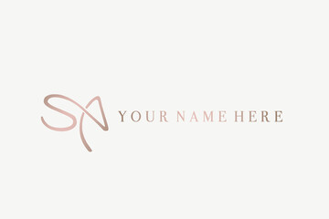 SA monogram logo.Calligraphic signature icon.Letter s and letter a.Lettering sign isolated on light fund.Wedding, fashion, beauty alphabet initials.Elegant, handwritten, luxury style.