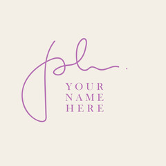 PL monogram logo.Calligraphic signature icon.Letter p and letter l.Lettering sign isolated on light fund.Wedding, fashion, beauty alphabet initials.Elegant, handwritten style.