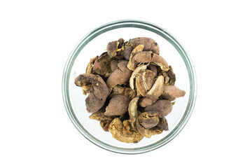 Baheda, Terminalia Belerica, bedda nuts over isolated white