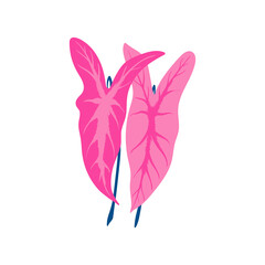 Floral elements. Flower and green leaves. Modern trendy Matisse minimal style.  Floral poster, invite. Vector arrangements for greeting card or invitation design