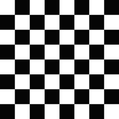 Chessboard with a square grid. Black and white vector illustration, grid style transparent background