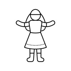 dolls toys line icon vector illustration