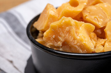 Cheese tasting, small pieces of old Dutch hard cheese