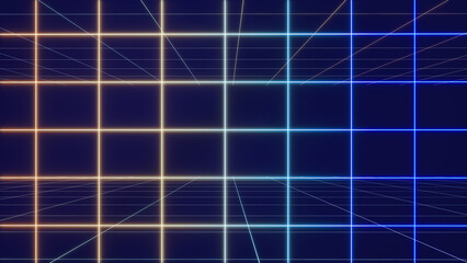 Abstract background square shape , neon light geometric background,3d rendering