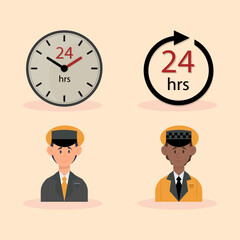 taxi service 24 hours icons