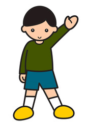 手を振る男の子