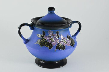 teapot.vintage ceramic sugar bowl on a white background.