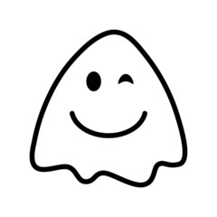 Emoticon flat line icon. Outline sign for mobile concept and web design, store