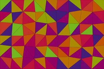 Vector illustration of a triangle polygonal abstract geometric background with colorful gradient design. Low poly design. 