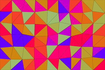 Vector illustration of a triangle polygonal abstract geometric background with colorful gradient design. Low poly design. 