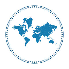 Fototapeta na wymiar The World sticker. Travel rubber stamp with map of world, vector illustration. Can be used as insignia, logotype, label, sticker or badge of the The World.