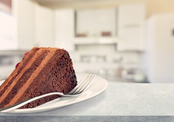 Tasty traditional chocolate sweet pie