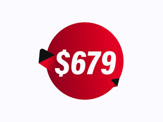 $679 USD sticker vector illustration