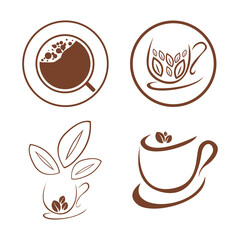 coffee shop logo set vector illustration