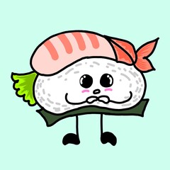 Design Sticker Cute Sushi Emoticon, PNG, HD Resolution