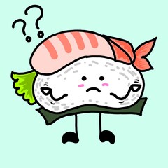 Design Sticker Cute Sushi Emoticon, PNG, HD Resolution