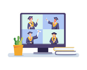 Virtual graduation in desktop computer