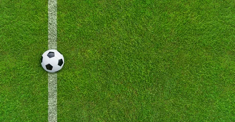 Zelfklevend Fotobehang green grass texture - well-groomed turf in the garden © Igor Link