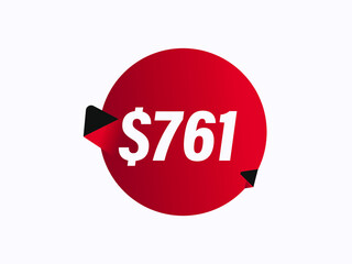 $761 USD sticker vector illustration