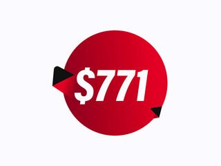 $771 USD sticker vector illustration