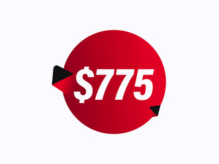 $775 USD sticker vector illustration