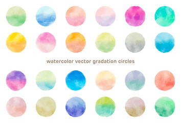 Watercolor vector gradation circles for icon
