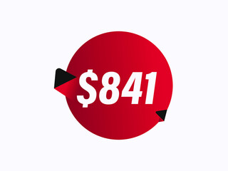 $841 USD sticker vector illustration