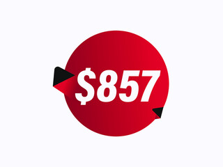 $857 USD sticker vector illustration