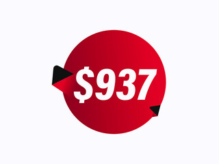 $937 USD sticker vector illustration