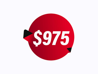 $975 USD sticker vector illustration