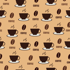 Seamless pattern with coffee.
