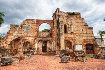 Ruin of the Hospital of San Nicolas de Bari in colonial zone of Santo Domingo, the oldest hospital...