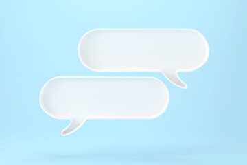 Fototapeta premium Two blank white speech bubble pin isolated on white background ,3D rendering