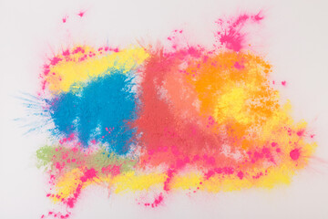Abstract colorful Happy Holi background. Indian Holi festival of colours. Colorful powder explosion.
