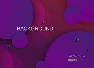 Design with blue and purple gradient circles, ruffled pattern