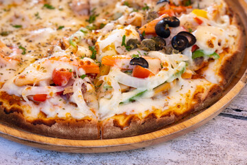 Close-up of Supreme Pizza