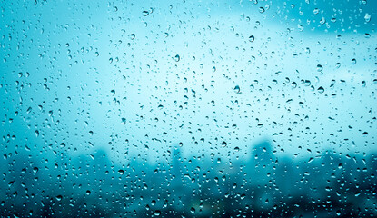 Water drops on glass, rain drop background texture