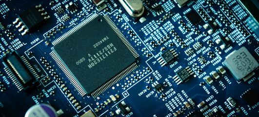 close up of a computer motherboard