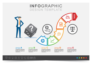 Modern infographic template, presentation business infographic template, business game, icon set