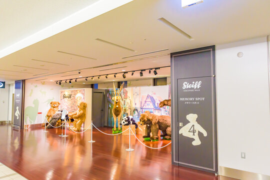 HOKKAIDO, JAPAN - DEC 18, 2021: Steiff Discovery Walk at the New Chitose Airport in Japan.