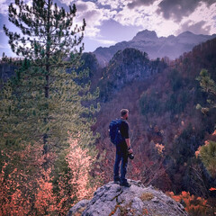 hiking in the mountains
