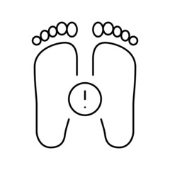 illness flat feet line icon vector illustration