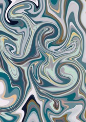 Obraz premium Abstract color image. Mixing multicolored paints. Desktop wallpaper. Green and turquoise