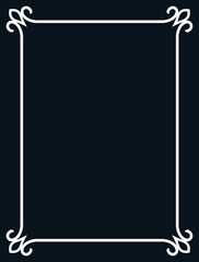 Vector border frame. Background or book page. Simple rectangular billboard, poster, plaque, signboard, sticker, or label 