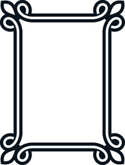 Vector border frame. Background or book page. Simple rectangular billboard, poster, plaque, signboard, sticker, or label 