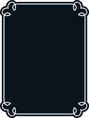 Vector border frame. Background or book page. Simple rectangular billboard, poster, plaque, signboard, sticker, or label 