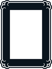 Vector border frame. Background or book page. Simple rectangular billboard, poster, plaque, signboard, sticker, or label 