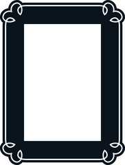 Vector border frame. Background or book page. Simple rectangular billboard, poster, plaque, signboard, sticker, or label 