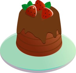 chocolate cake with strawberry